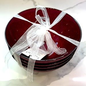 Akcam Red Turkish Bowl Plates set of 4